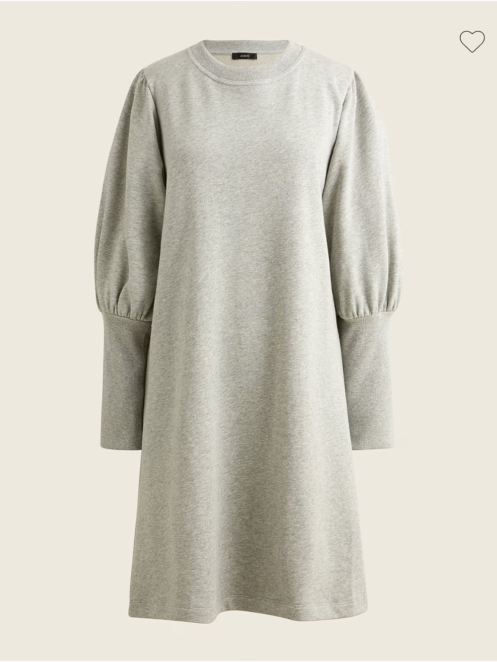 Original cotton terry puff-sleeve sweatshirt dress